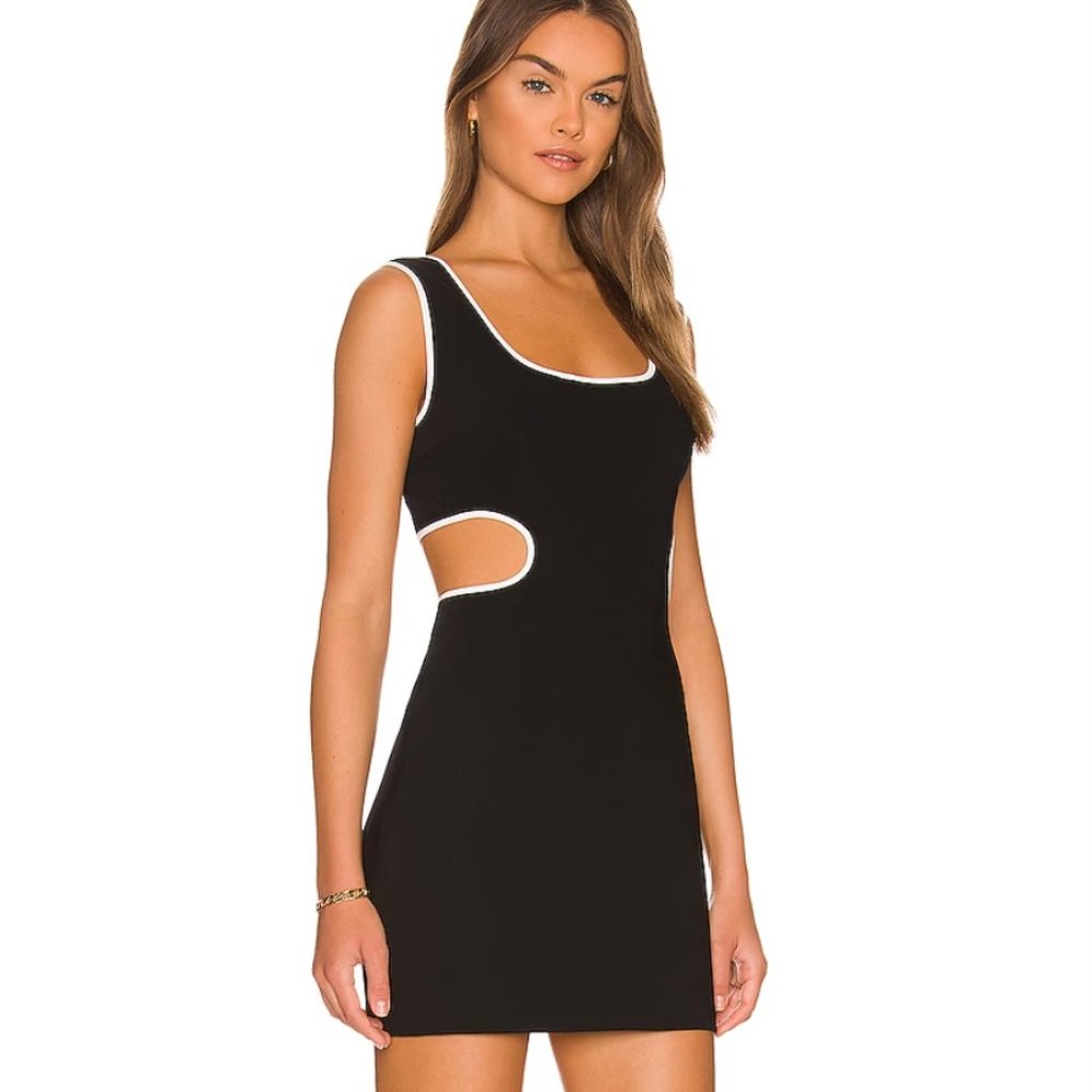 Amanda Uprichard Beeba Dress in Black & White Size Small